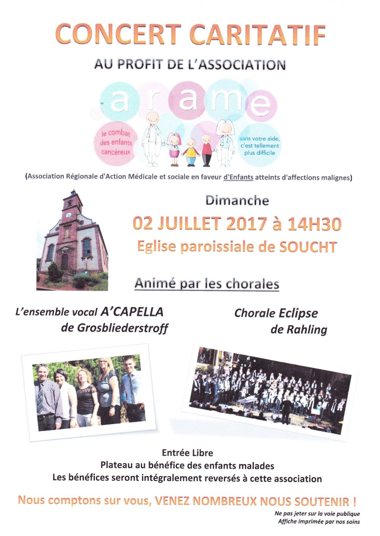 Concert à SOUCHT le 2 juillet 2017