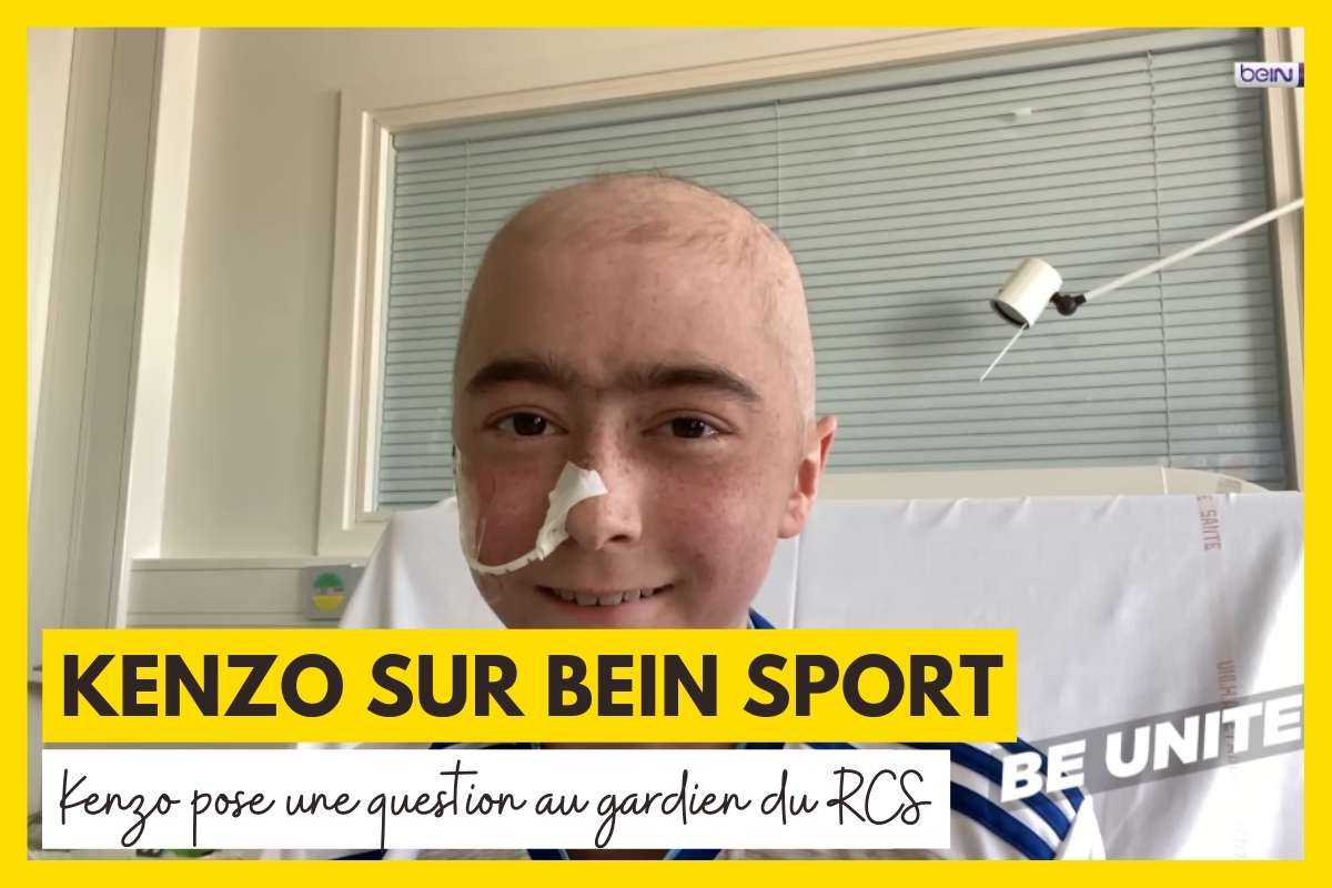 Kenzo pose une question au gardien Matz Sels joueur du racing club de Strasbourg sur BeIN Sport