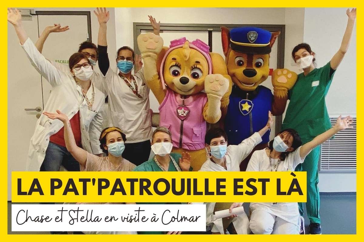 La pat'patrouille a rendu visite à une enfant hospitalisée à Colmar