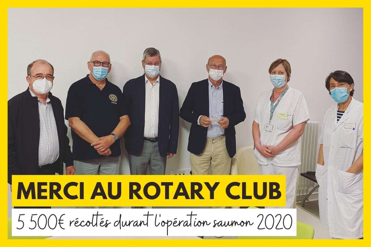 Grâce au Rotary Club de Colmar, un don de 5500€ a été fait après une vente de saumons irlandais